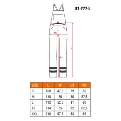 NEO TOOLS 81-777-L Ogrodniczki robocze, ostrzegawcze, żółte, rozmiar L 