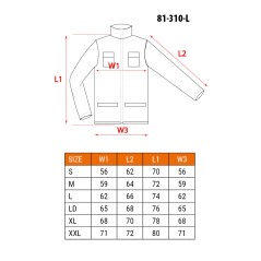 NEO TOOLS 81-310-L Bluza robocza 2 w 1 COTTON, rozmiar L/52 