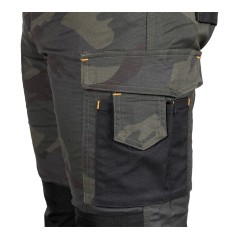 NEO TOOLS 81-350-1-XXXL Spodnie robocze Mix&Match, Canvas, wzmocnienia z Cordury, zielone moro, rozmiar XXXL 