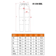 NEO TOOLS 81-350-2-XXXL Spodnie robocze Mix&Match, Canvas, wzmocnienia z Cordury, szaro-czarne, rozmiar XXXL 