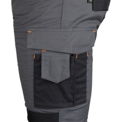 NEO TOOLS 81-350-2-L Spodnie robocze Mix&Match, Canvas, wzmocnienia z Cordury, szaro-czarne, rozmiar L 