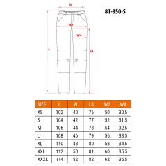 NEO TOOLS 81-350-2-S Spodnie robocze Mix&Match, Canvas, wzmocnienia z Cordury, szaro-czarne, rozmiar S 