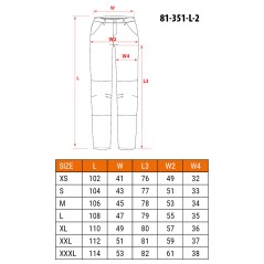 NEO TOOLS 81-351-2-L Spodnie robocze Mix&Match, szaro-czarne, rozmiar L 