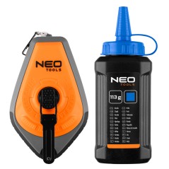NEO TOOLS 49-952 Sznurek traserski 3:1, obudowa plastikowa + kreda niebieska