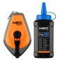 NEO TOOLS 49-952 Sznurek traserski 3:1, obudowa plastikowa + kreda niebieska