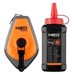 NEO TOOLS 49-951 Sznurek traserski 3:1, obudowa plastikowa + kreda czerwona