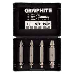 GRAPHITE 54T429 Wykrętaki dwustronne do zerwanych śrub lub uszkodzonych gniazd, zestaw 4 szt.