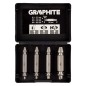 GRAPHITE 54T429 Wykrętaki dwustronne do zerwanych śrub lub uszkodzonych gniazd, zestaw 4 szt.