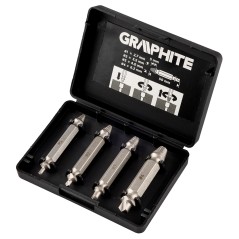 GRAPHITE 54T429 Wykrętaki dwustronne do zerwanych śrub lub uszkodzonych gniazd, zestaw 4 szt.
