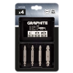 GRAPHITE 54T429 Wykrętaki dwustronne do zerwanych śrub lub uszkodzonych gniazd, zestaw 4 szt. 