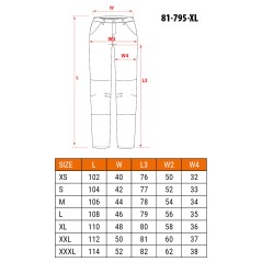 NEO TOOLS 81-795-XL Spodnie ostrzegawcze, czarno-żółte, rozmiar XL 