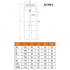 NEO TOOLS 81-795-S Spodnie ostrzegawcze, czarno-żółte, rozmiar S 