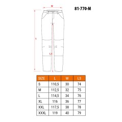 NEO TOOLS 81-770-M Spodnie robocze ostrzegawcze wodoodporne, żółte, rozmiar M 