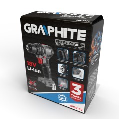 GRAPHITE 58GE139 Wiertarko-wkrętarka bezszczotkowa 18V, uchwyt 10mm, compact, Energy+, bez akumulatora 