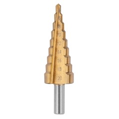 VERTO 60H820 Wiertła stopniowe 4-12, 4-20, 4-32 mm, TiN, zestaw 3 szt. 