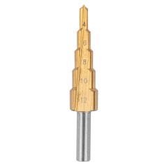 VERTO 60H820 Wiertła stopniowe 4-12, 4-20, 4-32 mm, TiN, zestaw 3 szt. 