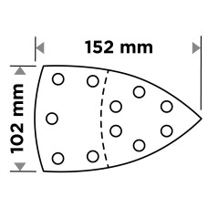 GRAPHITE 58T304 Papiery ścierne na rzep, żelazko 102 x 152 mm, P120, 5 szt., z 11 otworami 