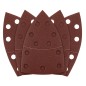 GRAPHITE 58T305 Papiery ścierne na rzep, żelazko 102 x 152 mm, P150, 5 szt., z 11 otworami