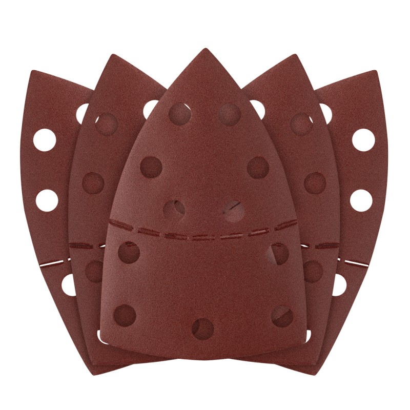 GRAPHITE 58T308 Papiery ścierne na rzep, żelazko 102 x 152 mm, P240, 5 szt., z 11 otworami