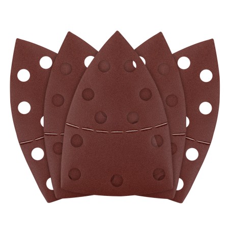 GRAPHITE 58T307 Papiery ścierne na rzep, żelazko 102 x 152 mm, P220, 5 szt., z 11 otworami