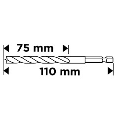 GRAPHITE 54T581 Wiertło do drewna Hex 8.0 mm 