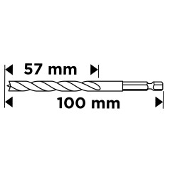 GRAPHITE 54T579 Wiertło do drewna Hex 5.0 mm 