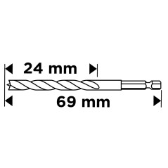 GRAPHITE 54T576 Wiertło do drewna Hex 2.0 mm 