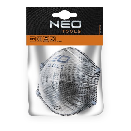 NEO TOOLS 97-300 Półmaska przeciwpyłowa, z aktywnym węglem FFP2, 3 szt.