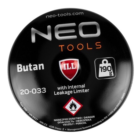 NEO TOOLS 20-033 Nabój z gazem butan 190g, nabijany