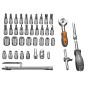 NEO TOOLS 08-660 Klucze nasadowe, 1/4”, CrV, zestaw 46 szt.