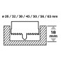 GRAPHITE 56T751 Otwornice do drewna 26 - 63 mm, h 25 mm zęby hartowane, zestaw 7 szt.