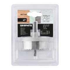 GRAPHITE 56T749 Otwornice do drewna 26 - 63 mm, h 25 mm, zestaw 7 szt. 