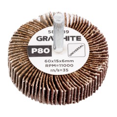GRAPHITE 58T389 Ściernica listkowa trzpieniowa 60 x 15 x 6 mm, P80