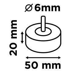 GRAPHITE 58T399 Ściernica listkowa trzpieniowa 50 x 20 x 6 mm, P40 