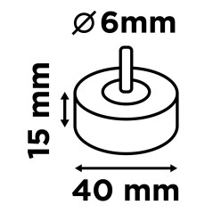 GRAPHITE 58T392 Ściernica listkowa trzpieniowa 40 x 15 x 6 mm, P40 