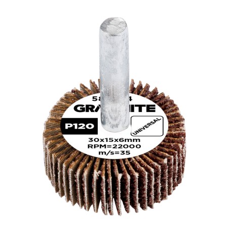 GRAPHITE 58T404 Ściernica listkowa trzpieniowa 30 x 15 x 6 mm, P120