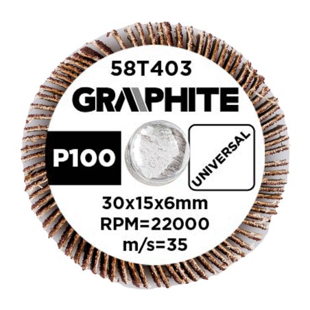 GRAPHITE 58T403 Ściernica listkowa trzpieniowa 30 x 15 x 6 mm, P100