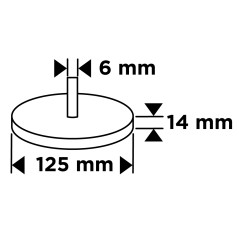 GRAPHITE 58T451 Włóknina ścierna z trzpieniem 125 x 14 x 6 mm 