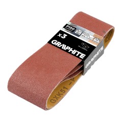 GRAPHITE 58T371 Pasy bezkońcowe 75 x 533 mm, P150, 3 szt. 