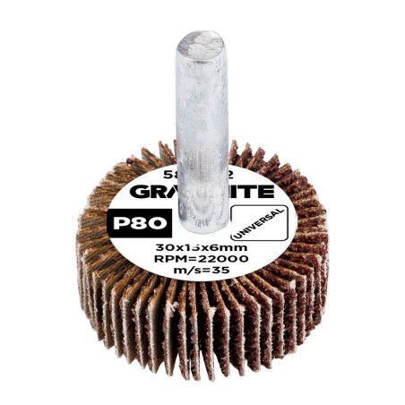 GRAPHITE 58T402 Ściernica listkowa trzpieniowa 30 x 15 x 6 mm, P80