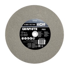 GRAPHITE 57T128 Tarcze szlifierskie 200 x 20/16/12.7 x 20 mm, P60, 2 szt. 