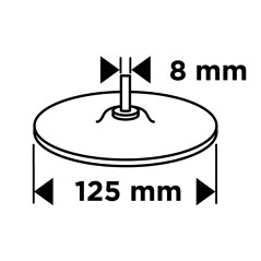 GRAPHITE 58T456 Tarcza mocująca z rzepem 125 mm x M14 + trzpień 