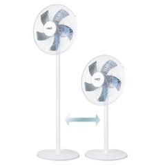 NEO TOOLS 90-015 Wentylator podłogowy 50W, śr. 40 cm, 3 prędkości, oscylacja, biały