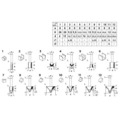 GRAPHITE 56T614 Frezy do drewna widiowe, trzpień 8 mm, zestaw 12 szt. 