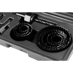 GRAPHITE 56T748 Otwornice do drewna z adapterami 19 - 64 mm, zestaw 12 szt. 