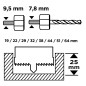 GRAPHITE 56T748 Otwornice do drewna z adapterami 19 - 64 mm, zestaw 12 szt.