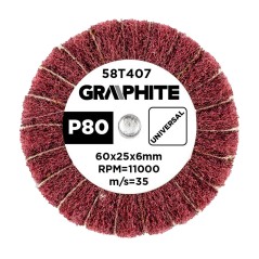 GRAPHITE 58T407 Ściernica listkowa trzpieniowa 60 x 25 x 6 mm, P80