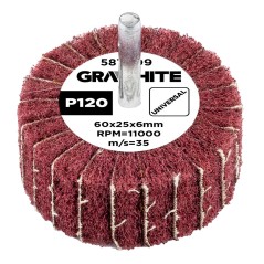 GRAPHITE 58T409 Ściernica listkowa trzpieniowa 60 x 25 x 6 mm, P120