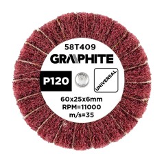 GRAPHITE 58T409 Ściernica listkowa trzpieniowa 60 x 25 x 6 mm, P120