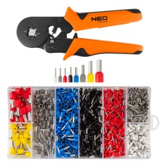 NEO TOOLS 01-562 Szczypce do zaciskania końcówek 205 mm + 1200 tulejek